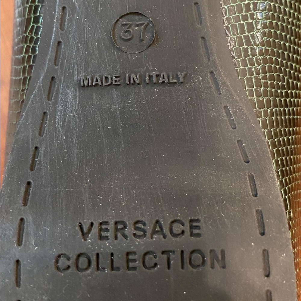 Versace Collection Leather Ballets Flat Shoes - image 5